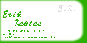 erik kaptas business card